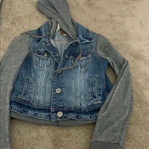 American Eagle Outfitters Blue and Gray Jean Jacket